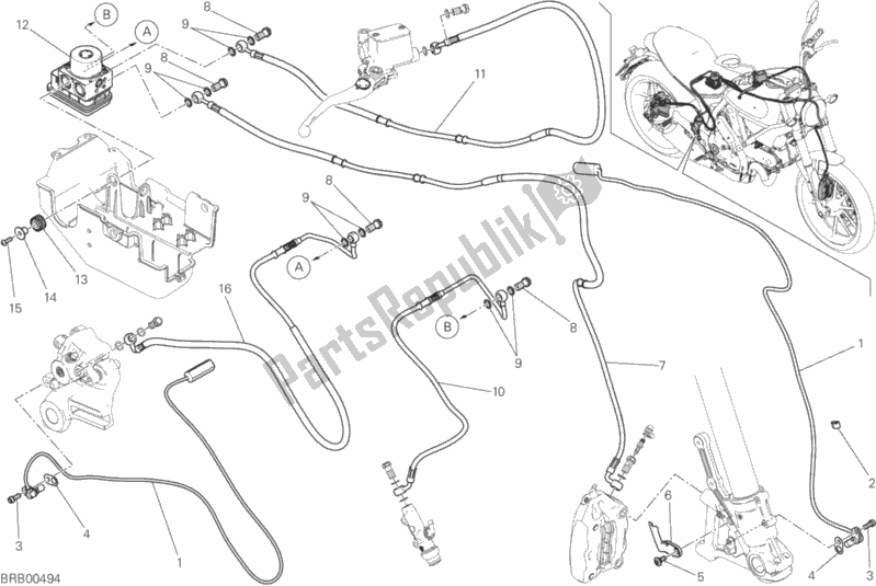 Toutes les pièces pour le Système De Freinage Antiblocage (abs) du Ducati Scrambler Classic Thailand 803 2018